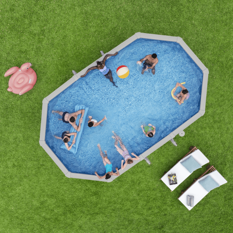 Piscine acier ovale Bestway Hydrium 610 x 366 x 122 cm gris clair - miniature 2