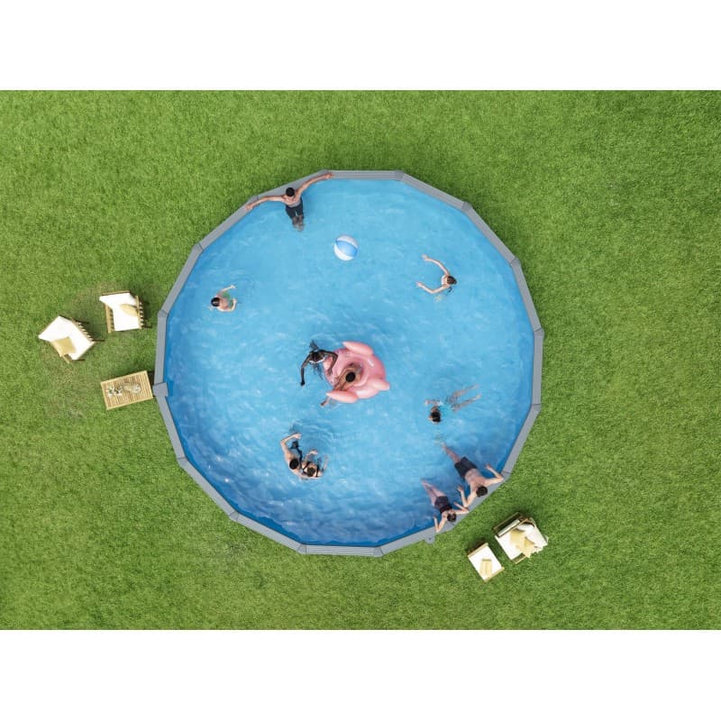 Piscine acier ovale Bestway Hydrium 732 x 366 x 132 cm gris foncé