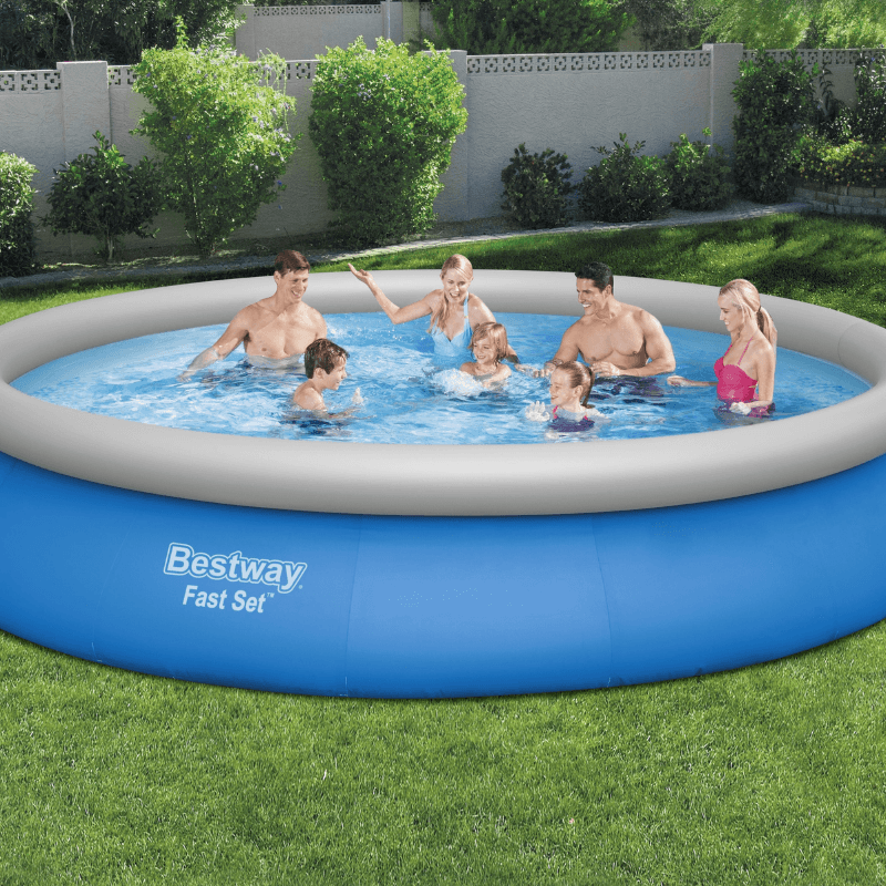Piscine gonflable ronde Bestway Fast Set 457 × 84 cm bleu - miniature 2