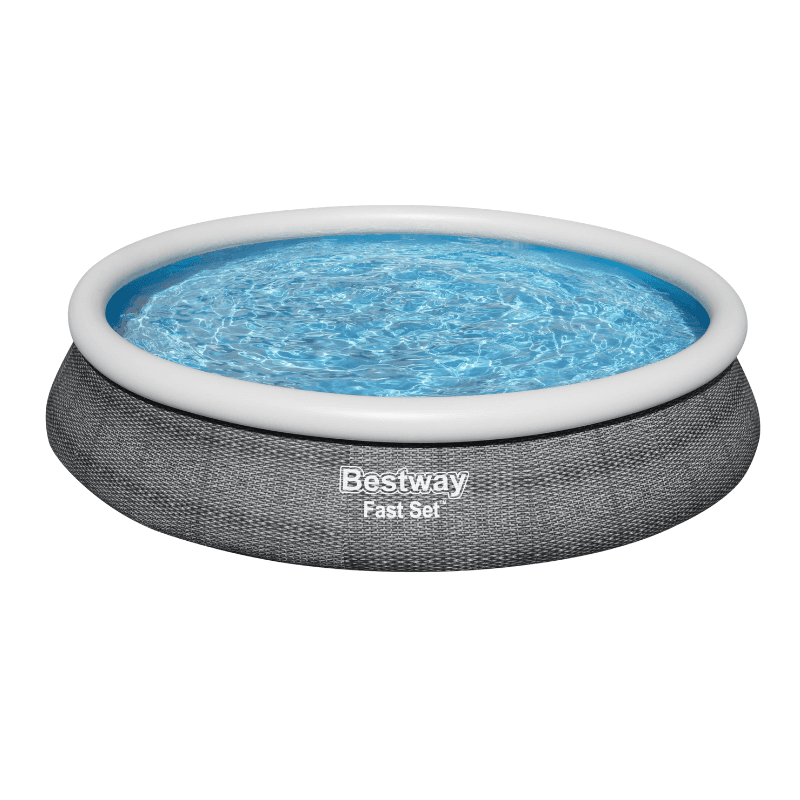 Piscine gonflable ronde Bestway Fast Set 457 × 84 cm effet rotin