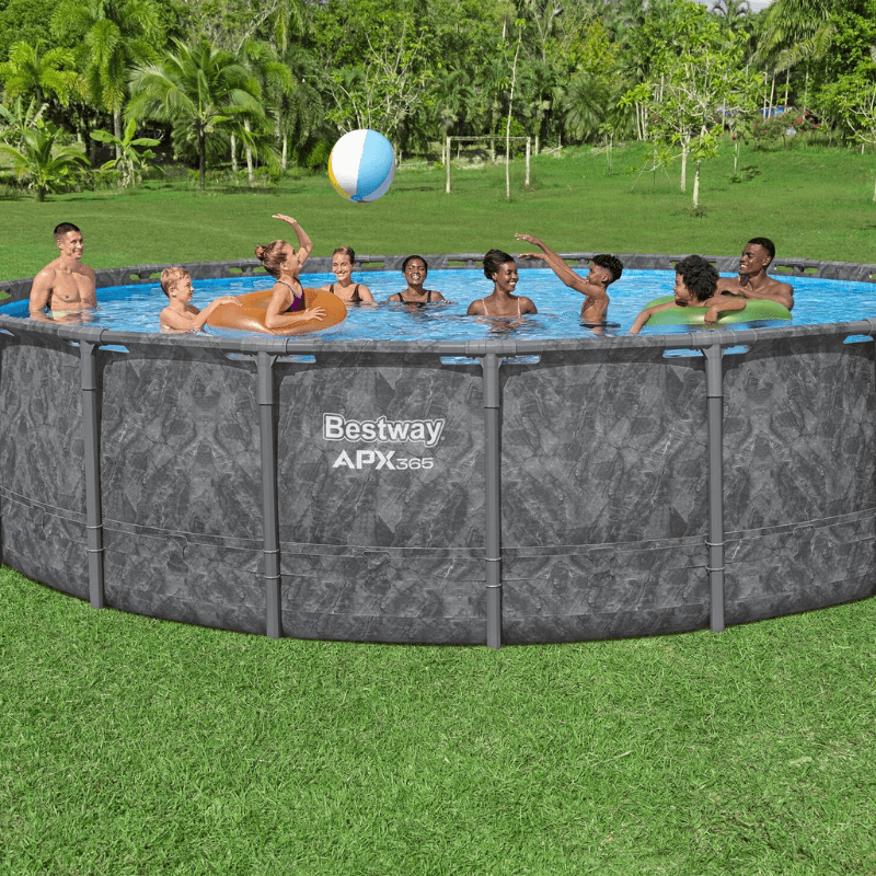 Piscine hors sol tubulaire ronde Bestway APX 365 671 x 132 cm gris foncé - miniature 2
