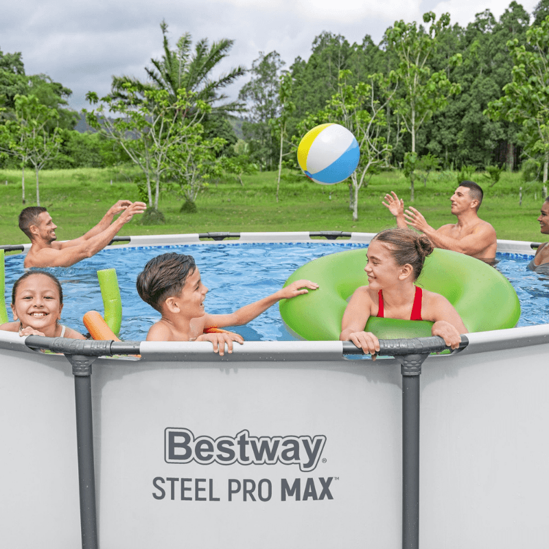Piscine hors sol tubulaire ronde Bestway Steel Pro Max 427 x 122 cm gris clair - miniature 2