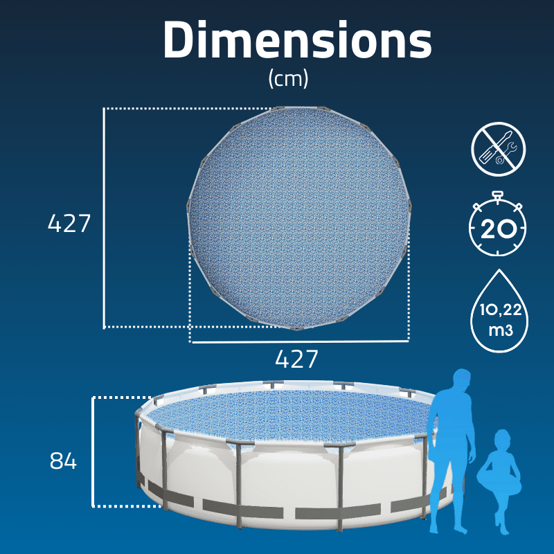 Piscine hors sol tubulaire ronde Bestway Steel Pro Max 427 x 84 cm gris clair - miniature 3