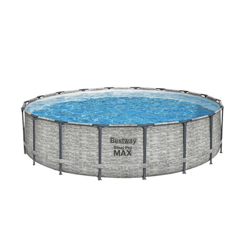 Piscine hors sol tubulaire ronde Bestway Steel Pro Max 549 x 122 cm décor pierres