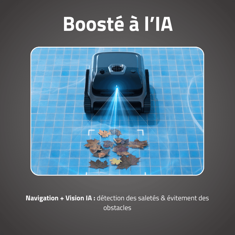 Robot piscine sans fil Atlas Vision nettoyage fond parois et ligne d'eau 200 m² max - miniature 5