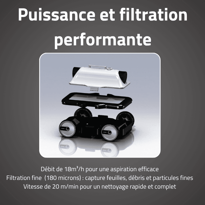Robot piscine Mia nettoyage fond plat 24 m² max - miniature 5