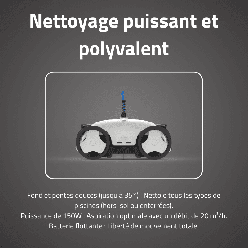 Robot piscine Falcon+ nettoyage fond et pentes 28 m² max - miniature 2