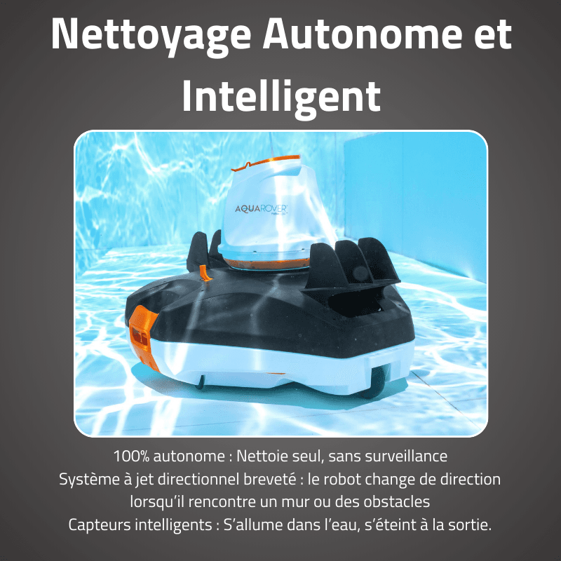 Robot piscine sans fil AquaRover nettoyage fond plat max 45m² - miniature 3