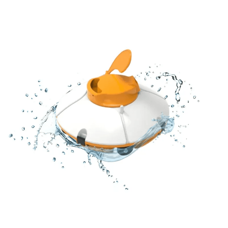 Robot piscine sans fil Frisbee orange nettoyage fond plat 15 m² max