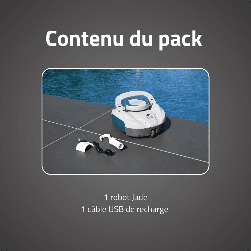 Robot piscine sans fil Jade nettoyage fond plat 15 m² max - miniature 5