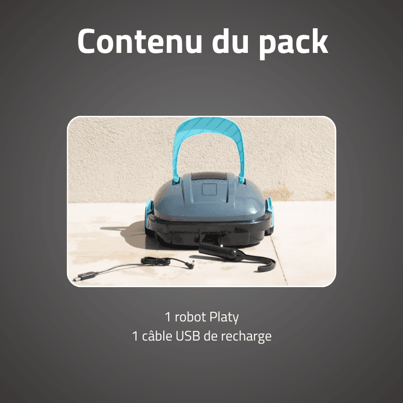 Robot piscine sans fil Platy nettoyage fond plat 18 m² max - miniature 2