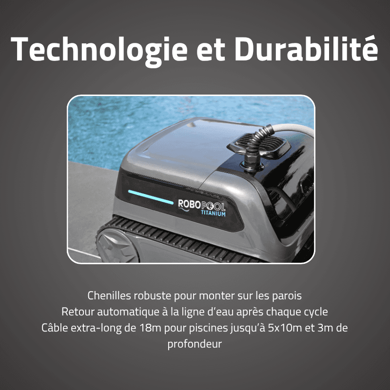 Robot piscine Titanium nettoyage fond et parois 50 m² max - miniature 5