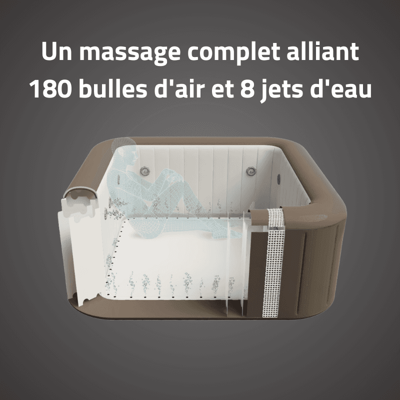 Spa gonflable carré Lay-Z-Spa Palma HydroJet Pro 5-7 personnes - miniature 5