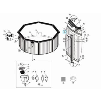 Protection structure pour piscine hors-sol hydrium Bestway jonction - miniature 2