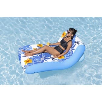 Fauteuil gonflable de piscine avec housse en tissu décor fleuri - miniature 2