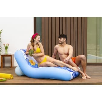 Fauteuil gonflable de piscine avec housse en tissu décor fleuri - miniature 3