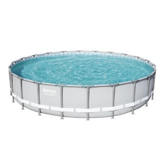 Piscine hors-sol tubulaire ronde Bestway Power Steel 671x132 gris clair