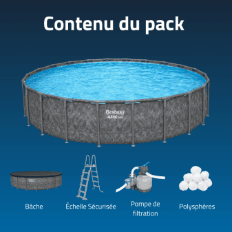 Piscine hors-sol tubulaire ronde Bestway APX 365 671x132 gris foncé - miniature 4