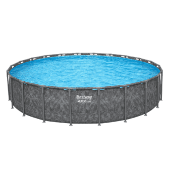 Piscine hors-sol tubulaire ronde Bestway Power Steel Swim Vista 549x122 décor bois - miniature 3