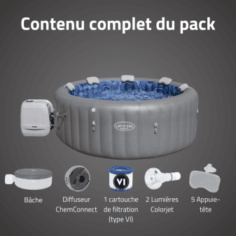 Spa gonflable rond lay z spa Santorini hydrojet Pro 5 7 personnes Bestway - miniature 4