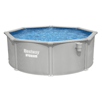 Piscine hors-sol tubulaire ronde Bestway Power Steel Swim Vista 549x122 décor bois - miniature 4