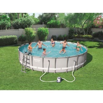 Piscine hors-sol tubulaire ronde Bestway Power Steel 671x132 gris clair - miniature 4