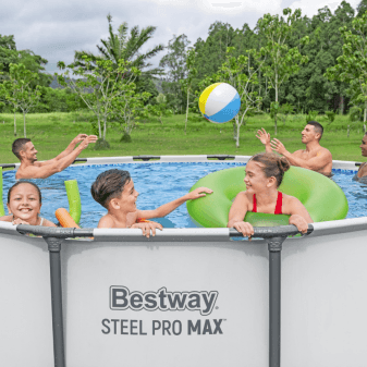 Piscine hors-sol tubulaire ronde Bestway Steel Pro MAX 427x84 gris clair - miniature 4