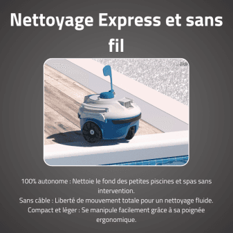 Robot piscine sans fil Guppy bleu fond plat 10m2 - miniature 3