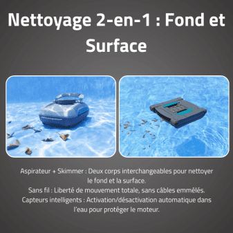 Robot piscine sans fil aquatronix Pro g300 fond plat 50m2 - miniature 3