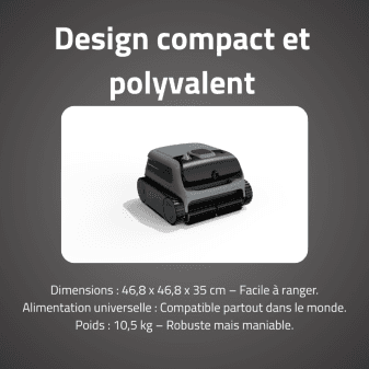 Robot piscine sans fil orion fond parois ligne eau 200m2 - miniature 5