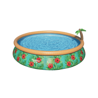 Piscine gonflable ronde Bestway Fast Set 457x84 décor tropical - miniature 3