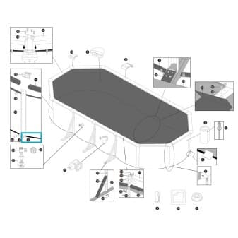Rail de fond long en pvc pour piscine ovale hydrium 732 × 366 × 132 cm m - miniature 2
