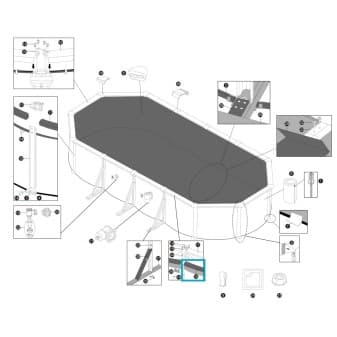 Rail superieur court en pvc pour piscine ovale hydrium 732 × 366 × 132 cm m - miniature 2