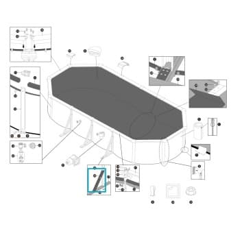 Support triangulaire incline pour piscine ovale hydrium 732 × 366 × 132 cm m - miniature 2