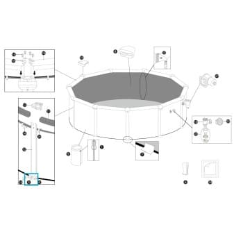 Connecteur inferieur en plastique pour piscine hydrium 457 m × 122 m - miniature 2