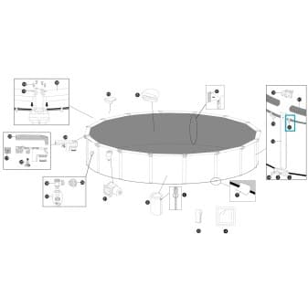 Pince pour piscine hydrium ronde