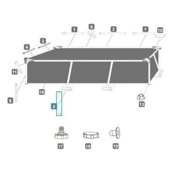 Pied vertical en t pour piscine Steel Pro rectangulaire 259 × 170 × 61 cm - miniature 2