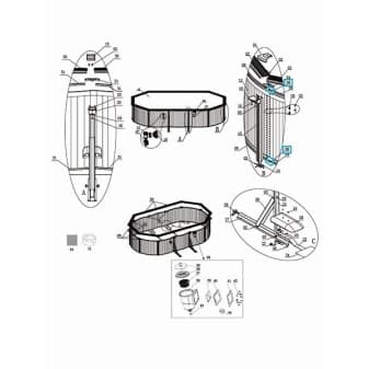Connecteur rail les piscines a parois en acier hydrium Bestway - miniature 2