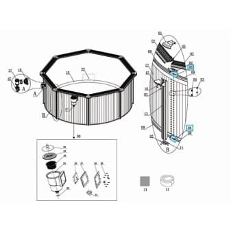 Connecteur rail les piscines a parois en acier hydrium Bestway - miniature 3