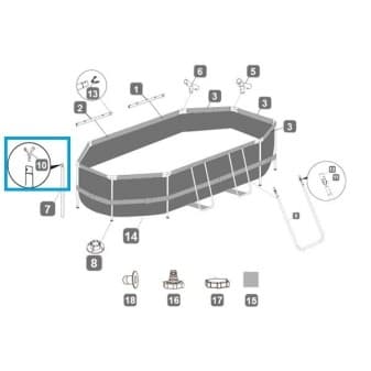 Goupille a ressort pour piscines Power Steel Bestway 1618 2018 gris ovale - miniature 2