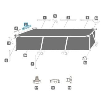 Montant horizontal c pour piscine Steel Pro Bestway 259 × 170 × 61 cm - miniature 2
