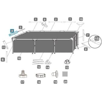 Montant horizontal d pour piscine Steel Pro Bestway 300 × 201 × 66 cm - miniature 3