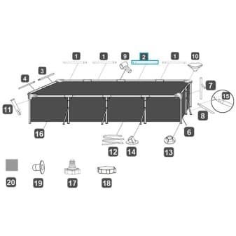 Montant horizontal b pour piscines Steel Pro Bestway 400 × 211 × 81 cm - miniature 3