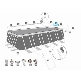 Montant horizontal d pour piscines Power Steel Bestway 671 732 cm - miniature 3