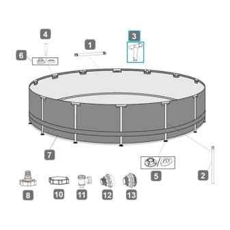 Connecteur t pour piscine Power Steel Bestway 610 × 122 cm ronde - miniature 5