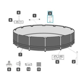 Connecteur t pour les piscines Steel Pro MAX Bestway 457 × 122 cm rondes - miniature 5