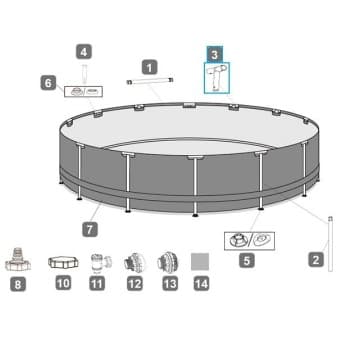 Connecteur t pour piscines Power Steel Bestway 610 671 × 132 cm rondes - miniature 5