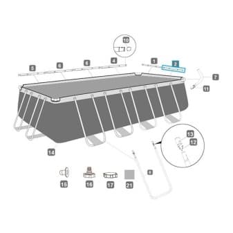 Top rail b pour piscine hors-sol Bestway Power Steel 488 × 244 × 122 cm - miniature 5
