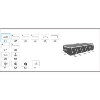 Liner de piscine Bestway Power Steel 549 × 274 × 122 cm carré gris clair - miniature 2