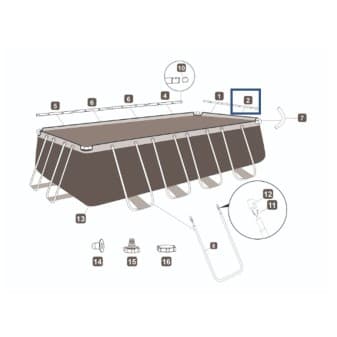 Top rail b piscine a cadre Power Steel Bestway 488 × 255 × 122 cm p61948 - miniature 2
